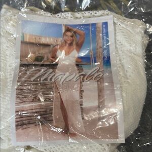 Elegant White Swim Coverup with Sheer Fabric